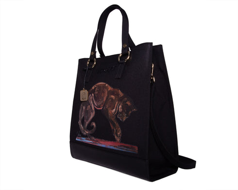 Panther tote bag nero dettaglio